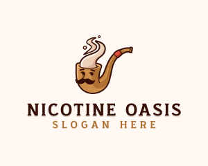 Pipe Tobacco Mustache logo design