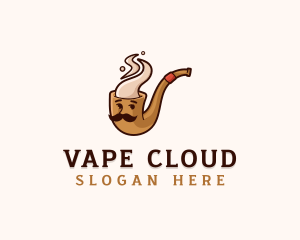 Pipe Tobacco Mustache logo design