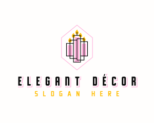 Geometric Candle Decor logo design