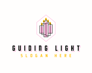 Geometric Candle Decor logo design