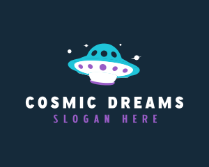 Cosmic Spaceship UFO logo design