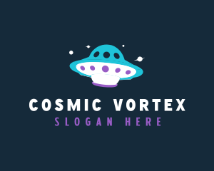 Cosmic Spaceship UFO logo design