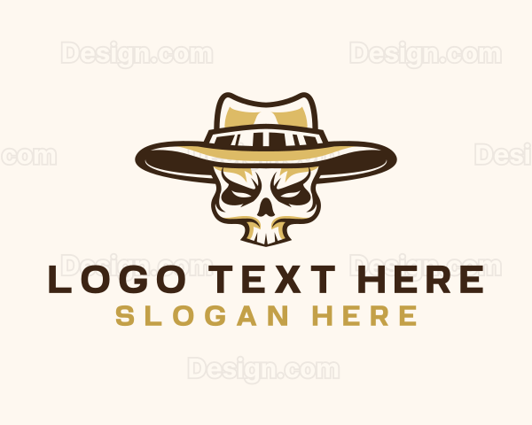 Cowboy Skull Hat Logo