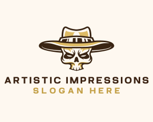 Cowboy Skull Hat logo design