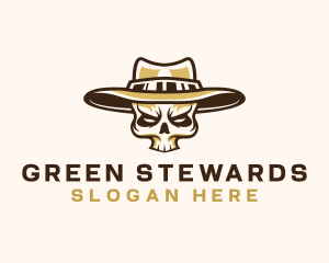 Cowboy Skull Hat logo design