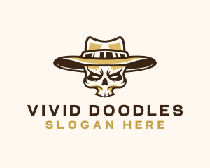 Cowboy Skull Hat logo design