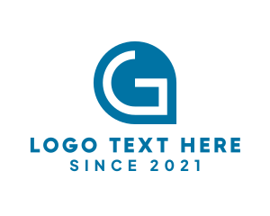 Blue Locator Letter G logo