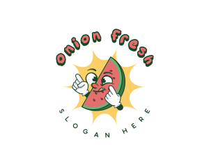 Vegan Watermelon Fruit logo design