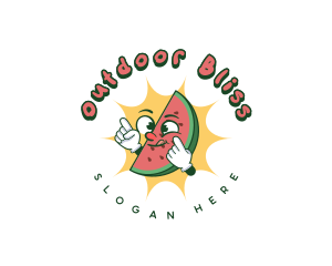 Vegan Watermelon Fruit logo design