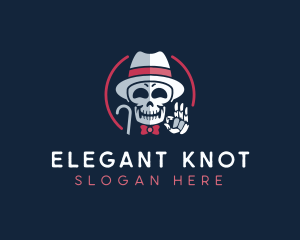 Skull Gentleman Fashion logo design