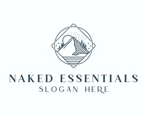 Forest Mountain Peak logo design