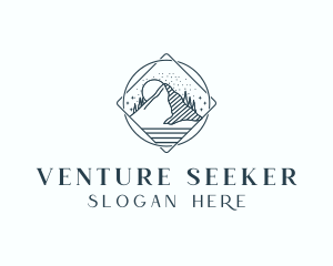 Forest Mountain Peak logo design