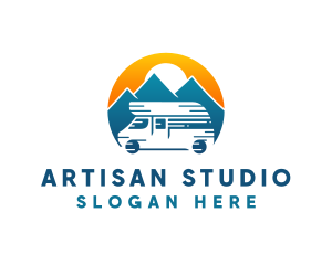 Camper Van Travel Vehicle logo design