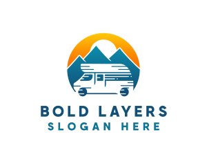 Camper Van Travel Vehicle logo design