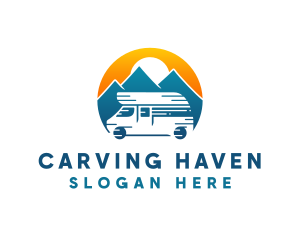 Camper Van Travel Vehicle logo design