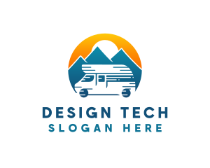 Camper Van Travel Vehicle logo design