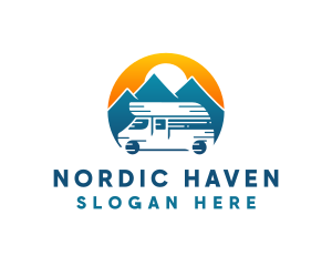 Camper Van Travel Vehicle logo design