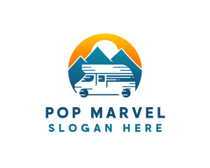 Camper Van Travel Vehicle logo design