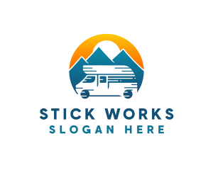 Camper Van Travel Vehicle logo design