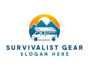 Camper Van Travel Vehicle logo design