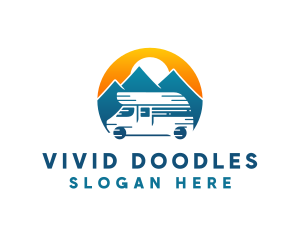 Camper Van Travel Vehicle logo design