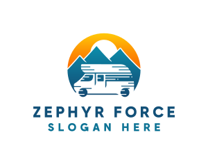 Camper Van Travel Vehicle logo design