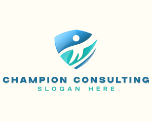 Shield Human Leader logo