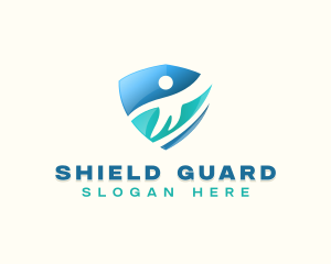 Shield Human Leader logo design