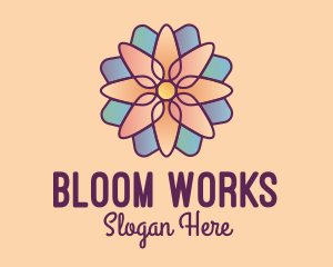 Floral Stained Glass logo design