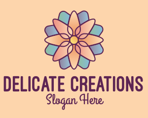 Floral Stained Glass logo design