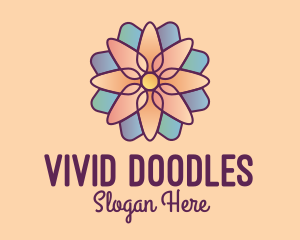 Floral Stained Glass logo design