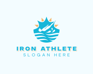 Water Diving Athletic Sports logo design