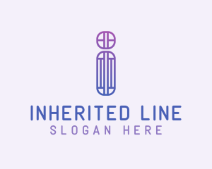 Gradient Line Art Letter I logo design