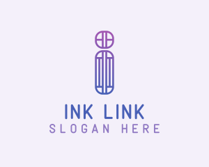 Gradient Line Art Letter I logo design