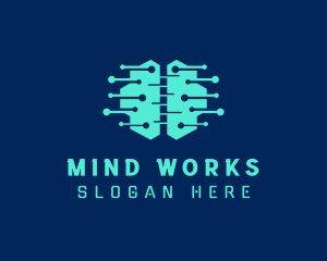 Cyber Brain Circuit logo design