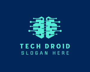 Cyber Brain Circuit logo design