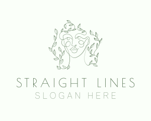 Green Face Line Art logo design