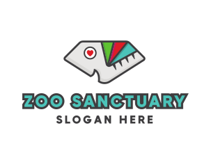 Zoo Elephant Heart  logo design