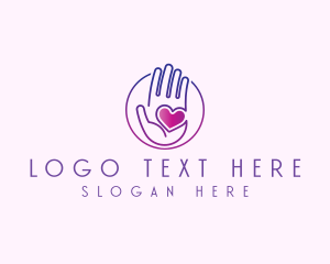 Purple Caring Hand logo