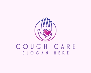 Purple Caring Hand logo design