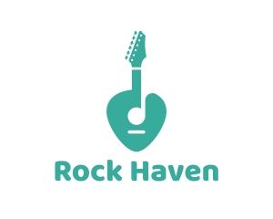 Turquoise Rock Guitar logo design