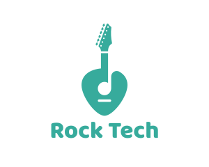 Turquoise Rock Guitar logo design