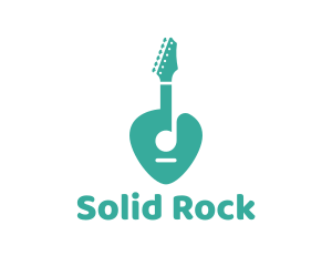 Turquoise Rock Guitar logo design