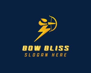 Bow Arrow Lightning Man logo design