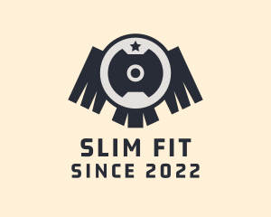 Hipster Fitness Weights logo design