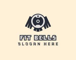 Hipster Fitness Weights logo design