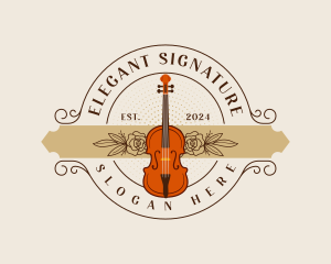 Elegant Cello Musician logo design