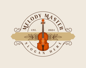 Elegant Cello Musician logo