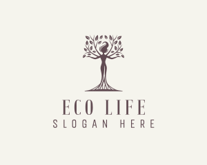 Nature Yoga Woman logo design