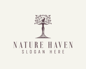 Nature Yoga Woman logo design